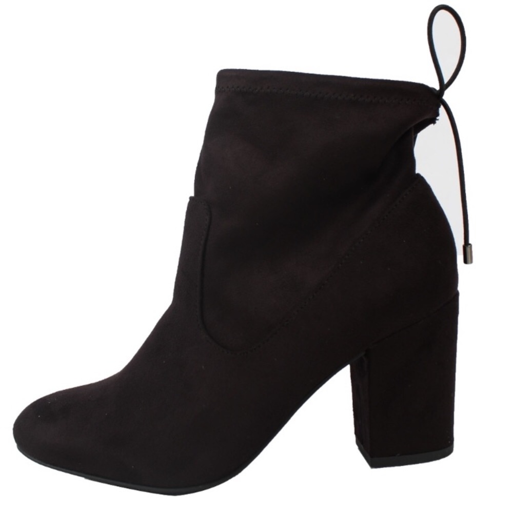 Black suede boot heels
